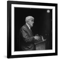 Poet Robert Frost Reading His Poetry-null-Framed Premium Photographic Print