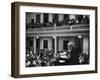 Poet Robert Frost Reciting His Own Poetry to Students and Faculty at Amherst-null-Framed Premium Photographic Print