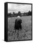 Poet Robert Frost Standing in Oxford Field with His Hand over His Face-Howard Sochurek-Framed Stretched Canvas