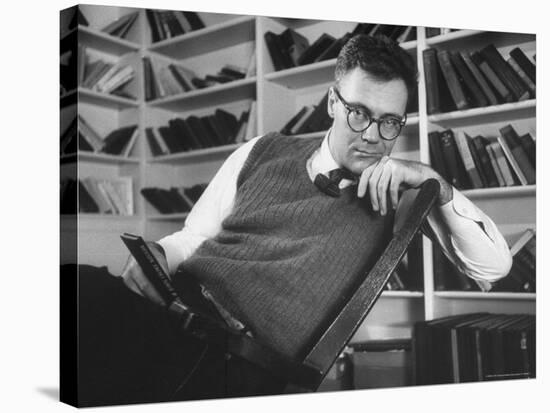 Poet Robert Lowell in His Study at Home-Alfred Eisenstaedt-Stretched Canvas