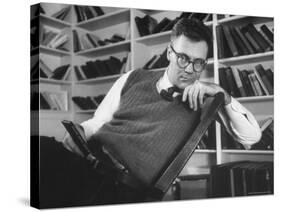 Poet Robert Lowell in His Study at Home-Alfred Eisenstaedt-Stretched Canvas
