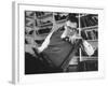 Poet Robert Lowell in His Study at Home-Alfred Eisenstaedt-Framed Premium Photographic Print