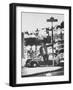 Poet Rod McKuen Swinging from Sign Which is Title of One His Songs, Stanyan Street-Ralph Crane-Framed Photographic Print