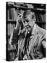 Poet, W. H. Auden, Sitting in Library at Home-Harry Redl-Stretched Canvas