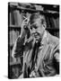 Poet, W. H. Auden, Sitting in Library at Home-Harry Redl-Stretched Canvas