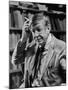 Poet, W. H. Auden, Sitting in Library at Home-Harry Redl-Mounted Premium Photographic Print