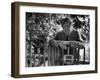 Poet, Wystan H. Auden, Standing Outside Gate of His Home-Harry Redl-Framed Premium Photographic Print