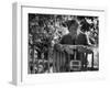 Poet, Wystan H. Auden, Standing Outside Gate of His Home-Harry Redl-Framed Premium Photographic Print