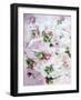 Poetic Photomontage of Pink Roses on Painted Ground with Textures of Floral Ornaments-Alaya Gadeh-Framed Photographic Print