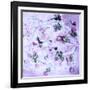 Poetic Photomontage of Pink Roses on Painted Ground with Textures of Floral Ornaments-Alaya Gadeh-Framed Photographic Print