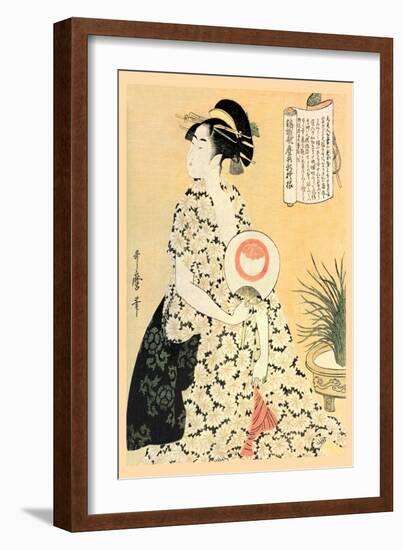 Poetry for a Beautiful Maiden-Kitagawa Utamaro-Framed Art Print