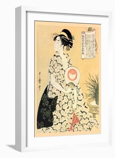 Poetry for a Beautiful Maiden-Kitagawa Utamaro-Framed Art Print