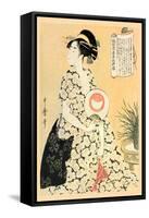 Poetry for a Beautiful Maiden-Kitagawa Utamaro-Framed Stretched Canvas