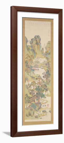 Poetry Gathering at the Orchid Pavilion (Ink, Colour and Gofun on Silk)-Nakabayashi Chikkei-Framed Giclee Print