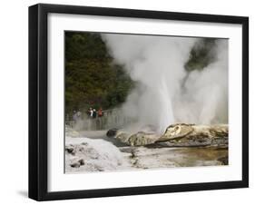 Pohutu Geyser at Te Puia Wakarewarewa Geothermal Village, Rotorua, Taupo Volcanic Zone, New Zealand-Kober Christian-Framed Photographic Print