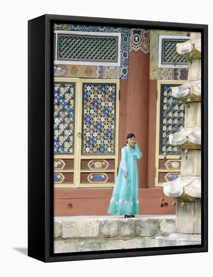 Pohyonsa Buddhist Temple, Myohyangsan, North Korea, Asia-Anthony Waltham-Framed Stretched Canvas