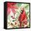 Poinsettia and Cardinal I-Lanie Loreth-Framed Stretched Canvas