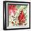 Poinsettia and Cardinal I-Lanie Loreth-Framed Art Print