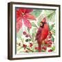 Poinsettia and Cardinal I-Lanie Loreth-Framed Art Print