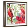 Poinsettia and Cardinal II-Lanie Loreth-Framed Art Print