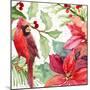 Poinsettia and Cardinal II-Lanie Loreth-Mounted Art Print