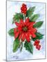 Poinsettia and Holly-Nell Hill-Mounted Giclee Print