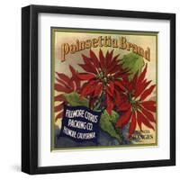 Poinsettia Brand - Fillmore, California - Citrus Crate Label-Lantern Press-Framed Art Print