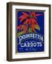 Poinsettia Carrot Label - Los Angeles, CA-Lantern Press-Framed Art Print