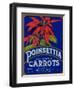 Poinsettia Carrot Label - Los Angeles, CA-Lantern Press-Framed Art Print