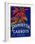 Poinsettia Carrot Label - Los Angeles, CA-Lantern Press-Framed Art Print