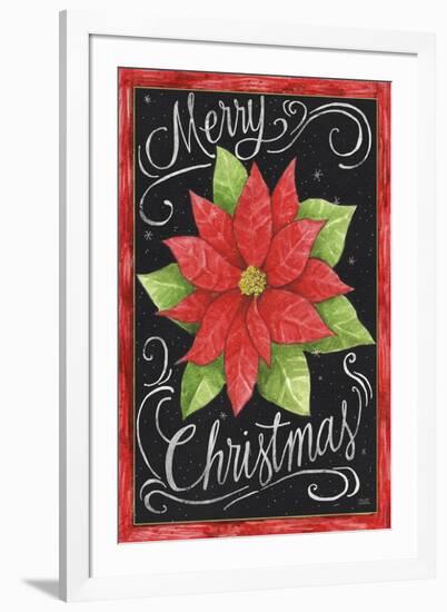 Poinsettia Merry Christmas Flag-Melinda Hipsher-Framed Giclee Print