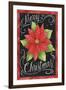 Poinsettia Merry Christmas Flag-Melinda Hipsher-Framed Giclee Print