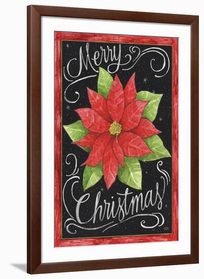 Poinsettia Merry Christmas Flag-Melinda Hipsher-Framed Giclee Print