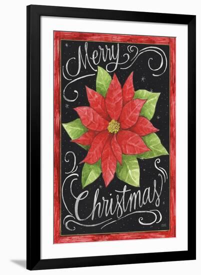 Poinsettia Merry Christmas Flag-Melinda Hipsher-Framed Giclee Print