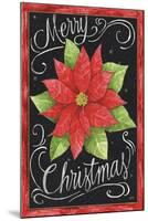Poinsettia Merry Christmas Flag-Melinda Hipsher-Mounted Giclee Print