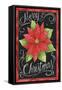 Poinsettia Merry Christmas Flag-Melinda Hipsher-Framed Stretched Canvas