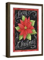 Poinsettia Merry Christmas Flag-Melinda Hipsher-Framed Giclee Print
