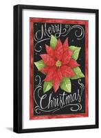 Poinsettia Merry Christmas Flag-Melinda Hipsher-Framed Giclee Print