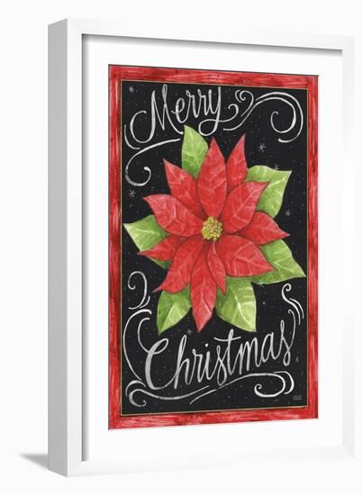 Poinsettia Merry Christmas Flag-Melinda Hipsher-Framed Giclee Print