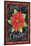 Poinsettia Merry Christmas Flag-Melinda Hipsher-Framed Giclee Print