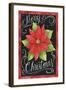 Poinsettia Merry Christmas Flag-Melinda Hipsher-Framed Giclee Print