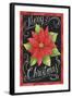 Poinsettia Merry Christmas Flag-Melinda Hipsher-Framed Giclee Print