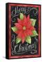 Poinsettia Merry Christmas Flag-Melinda Hipsher-Framed Stretched Canvas