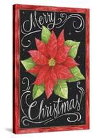 Poinsettia Merry Christmas Flag-Melinda Hipsher-Stretched Canvas