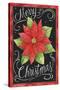 Poinsettia Merry Christmas Flag-Melinda Hipsher-Stretched Canvas