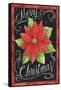 Poinsettia Merry Christmas Flag-Melinda Hipsher-Framed Stretched Canvas