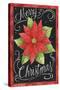 Poinsettia Merry Christmas Flag-Melinda Hipsher-Stretched Canvas