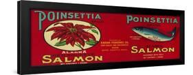 Poinsettia Salmon Can Label - Port Bailey, AK and Shearwater, AK-Lantern Press-Framed Art Print