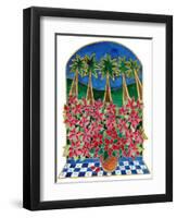 Poinsettias and Palm Trees-Stockbyte-Framed Photographic Print