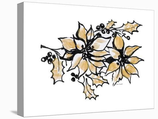 Poinsettias with Gold II-Lanie Loreth-Stretched Canvas